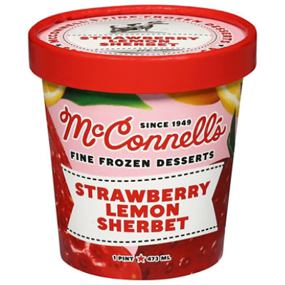 Mcconnells Fine Ice Cream Sherbert Strawberry Lemon - 16 OZ - Image 1