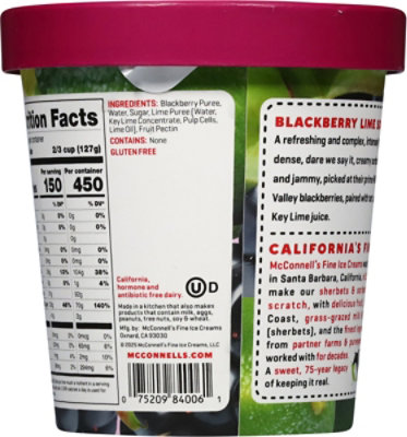 Mcconnells Fine Ice Cream Sorbet Blackberry Lime - 16 OZ - Image 5