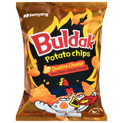 Samyang Potato Chips Buldak Quattro Cheese - 4.23 OZ - Image 2