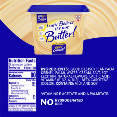 I Can't Believe It's Not Butter Extra Creamy Buttery Spread, 13 Oz - 13 OZ - Image 4