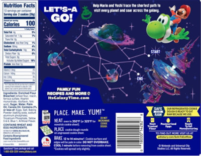 Pillsbury Ready To Bake Yoshi Egg Shape Cookie Dough, 20 Count, 9.1 Oz - 9.1 OZ - Image 5