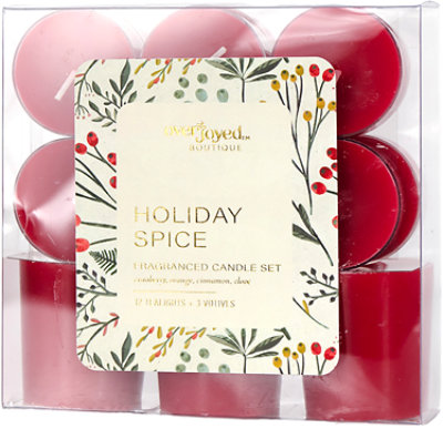 Overjoyed Boutique Tealight Votive Set Holiday Red- Each - Image 1