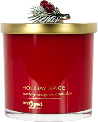 Overjoyed Boutique Greenery Lid Candle Red - Each - Image 1