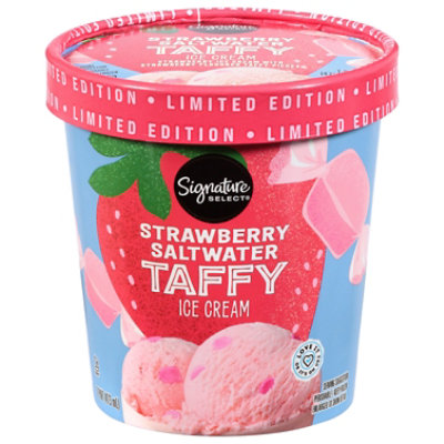 Signature Select Strawberry Saltwater Taffy Ice Cream 1 Pt - 1 PT - Image 1