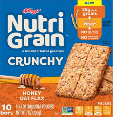 Kelloggs Nutri Grain Crunchy Honey Oat Flax 5ct - 7 OZ - Image 5