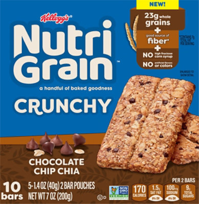 Kelloggs Nutri Grain Crunchy Chocolate Chip Chia 5ct - 7 OZ - Image 5
