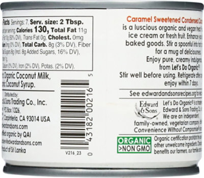Lets Do Organic Caramel Cond Coconut Milk 7.4oz - 7.4 OZ - Image 5