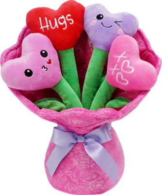 Signature SELECT Hearts Bouquet Plush 13 Inch - Each - Image 1