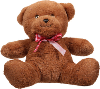 Signature SELECT Valentine Brown Ribbon Teddy 10 Inch - Each - Image 1