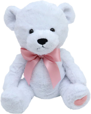 Signature Select 11.5in Tinsel Teddy White - Each - Image 1