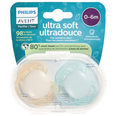 Philips Avent Ultra Soft Pacifier 0-6m, Sand / Pale Mint - EA - Image 1