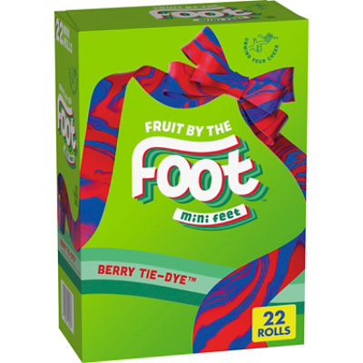 Fruit By The Foot Mini Feet Berry Tie-dye Fruit Flavored Snacks 22 Count .45 Ounce - 22 CT
