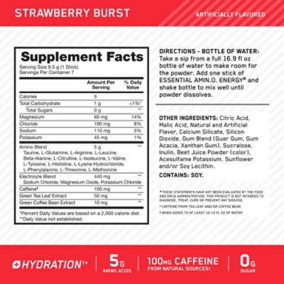 Amino Energy Strawberry Burst 7ct - 7 CT - Image 2
