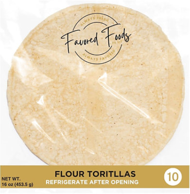 Favored Foods White Flour Tortillas 10 Count - 13 OZ - Image 1