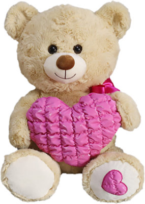 Signature SELECT Cream Bear With Heart 14 Inch - Each - Image 1
