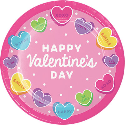 Signature Select Happy Hearts Dinner Plate - 8 Count - Image 1