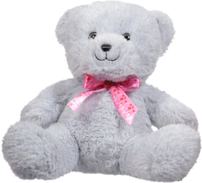 Signature SELECT Valentine Grey Ribbon Teddy 10 Inch - Each - Image 1