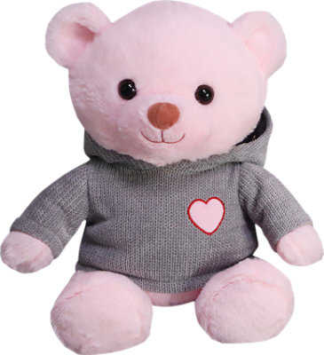 Signature SELECT 12.5 Inch Hoody Teddy Pink Plush Toy - Each - Image 1