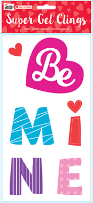 Mello Smello Valentines Be Mine Gel Cling 5.5 x 12 Inch - Each - Image 1