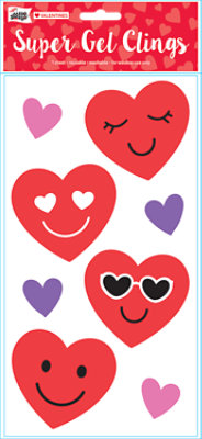 Mello Smello Valentines Cool Heart Gel Cling 5.5 x 12 Inch - Each - Image 1
