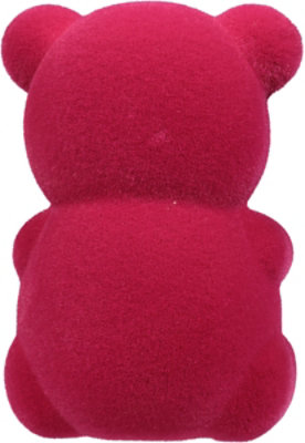 Ssel Flocked Bear W Heart Pink - EA - Image 3