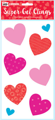 Mello Smello Valentines Hearts Gel Cling 5.5 x 12 Inch - Each - Image 1