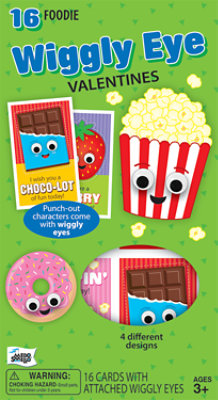 Mello Smello Valenties Foodkin Wiggly Eye Ages 3+ Cards - 16 Count - Image 1