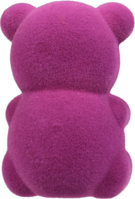 Ssel Flocked Bear W Heart Prpl - EA - Image 3