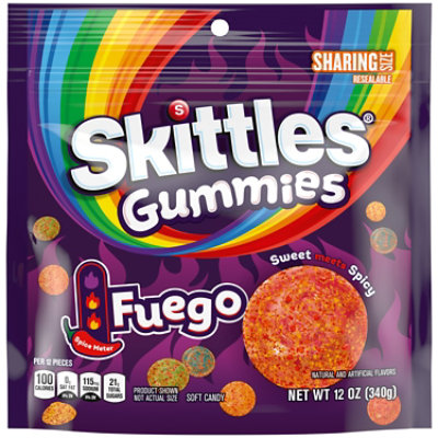Skittles Gummies Fuego Share Size Stand Up Pouch 12 Ounces Each - 12 OZ - Image 1