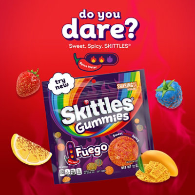 Skittles Gummies Fuego Share Size Stand Up Pouch 12 Ounces Each - 12 OZ - Image 2