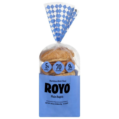 Royo Bread Co Bagels Plain - 14.1 OZ - Image 2