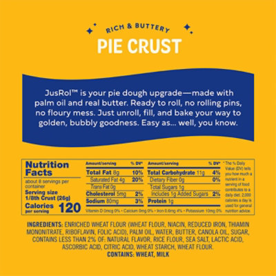 Jusrol Pie Crust With Butter 7.25oz - 7.25 OZ - Image 2