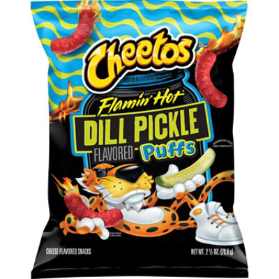 Cheetos Puffs Flamin Hot Dill Pickle 2.5oz - 2.5 OZ - Image 1