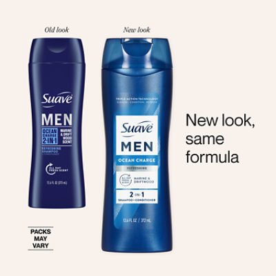 Suave Men Shampoo 2n1 Ocean Charge, 12.6fz - 12.6 FZ - Image 4