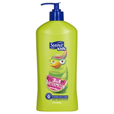 Suave Kids Shampoo 3n1 Melon, 18fz - 18 FZ - Image 1