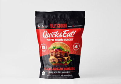 Quick & Eat Flame Grilled Burgers 18oz - 18 OZ