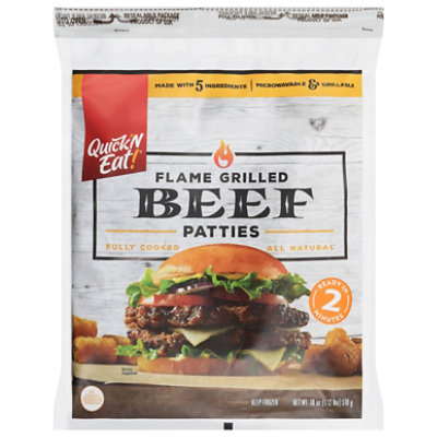 Quick & Eat Flame Grilled Burgers 18oz - 18 OZ - Image 2