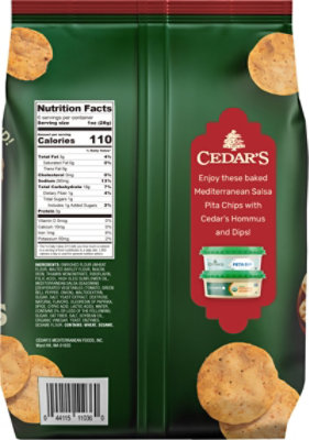 Cedars Mediterranean Salsa Pita Chips - 6 OZ - Image 5