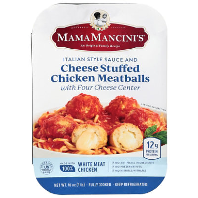 Mama Mancinis Italian Style Sauce & Cheese Stuffed Chicken Meatballs - 16 OZ - Image 2