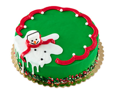 Melted Snowman Single Layer Cake - Image 1