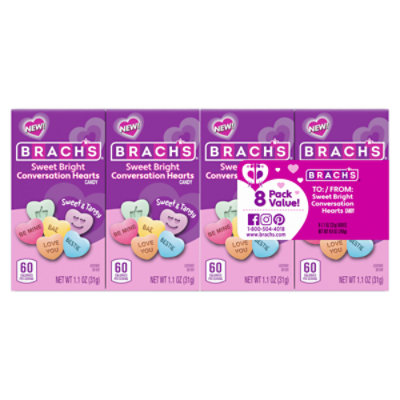 Brachs Swt Bright Conversation Hearts 8pk - 8.8 OZ - Image 1
