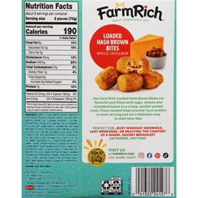 Farm Rich Loaded Hashbrown Bites With Egg, Cheese And Bacon, 13.6 Oz - 13.6 OZ - Image 3