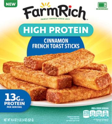 Farm Rich High Protein Cinnamon French Toast Sticks, 18.4 Oz, 4 Count - 18.4 OZ - Image 4