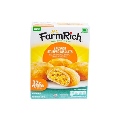Farm Rich Sausage Stuffed Biscuits, 14 Oz, 4 Count - 14 OZ - Image 1