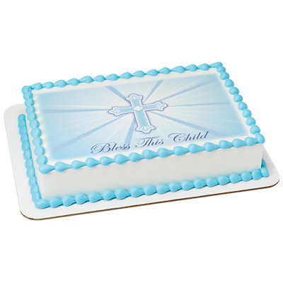 Bless This Child Blue Cake - Image 1