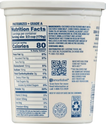Lucerne Yogurt Greek Vanilla Zero Sugar 32 Oz - 32 OZ - Image 5