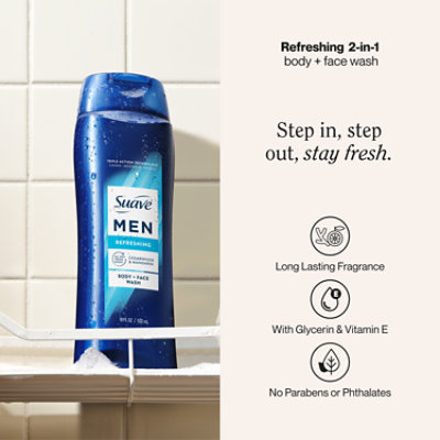 Suave Men Refresh Body Wash - 18 FZ - Image 2