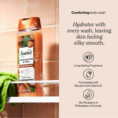 Suave Cocoa Butter  Shea With Glycerin & Vitamin E Moisturizing Body Wash - 18 Fl. OZ. - Image 2