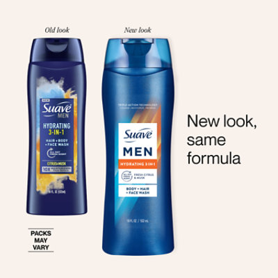 Suave Men 3in1 Hair Body Face Body Wash - 18 FZ - Image 4