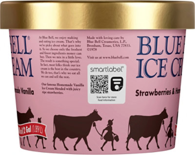 Blue Bell Strawberries & Homemade Vanilla Ice Cream - Half Gallon - HG - Image 5